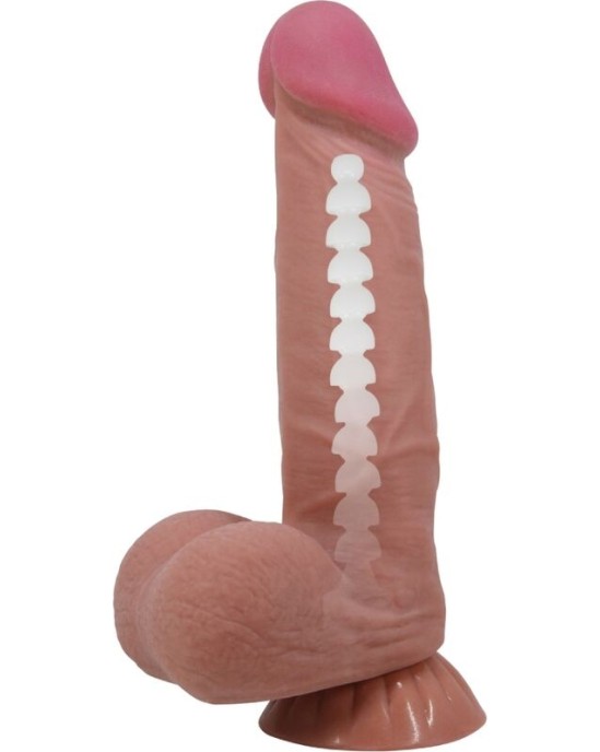 Pretty Love High Grade PRETTY LOVE - SLIDING SKIN SERIES REALISTIC DILDO WITH SLIDING BROWN SKIN SUCTION CUP 20.6 CM