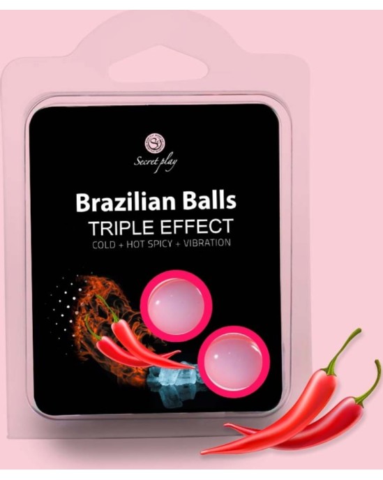 Secret Play BRAZILIAN LUBRICANT BALLS TRIPLE EFFECT 2 X 4GR