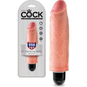 King Cock VIBRĒJOŠS STIFFY 6? REĀLISTS VIBRATORS BALTS