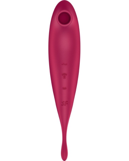 Satisfyer TWIRLING PRO VIBRATORS AR CONNECT APP TUMŠI SARKANĀ