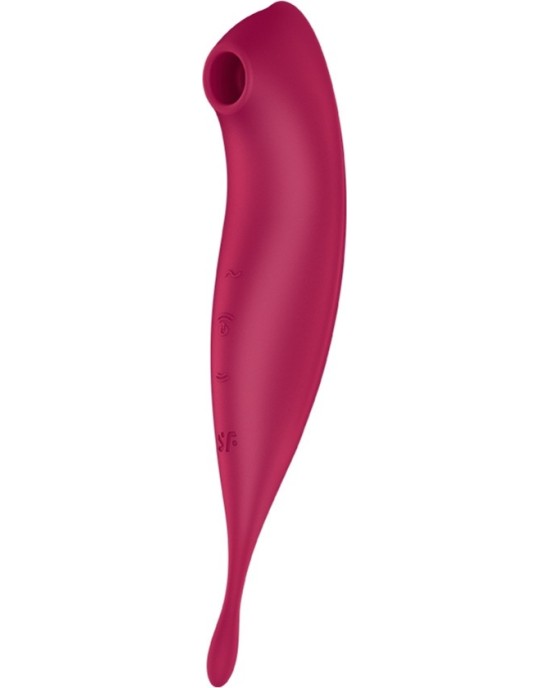 Satisfyer TWIRLING PRO VIBRATORS AR CONNECT APP TUMŠI SARKANĀ