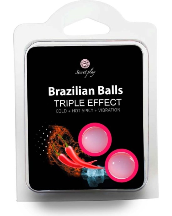 Secret Play BRAZILIAN LUBRICANT BALLS TRIPLE EFFECT 2 X 4GR