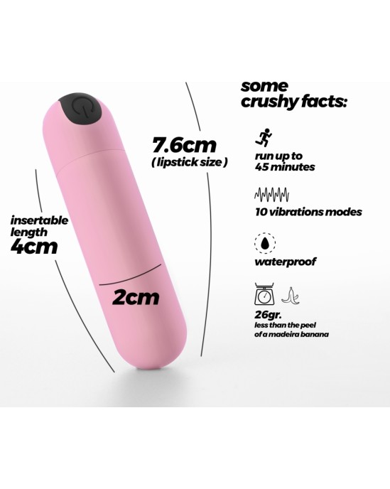 Crushious IMOAN RECHARGEABLE VIBRATING BULLET BABY PINK