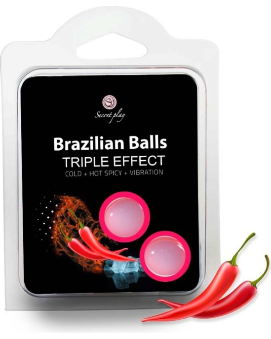 Secret Play BRAZILIAN LUBRICANT BALLS TRIPLE EFFECT 2 X 4GR