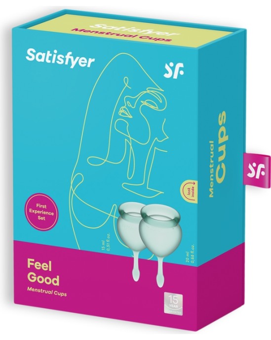 Satisfyer FEEL GOOD 2 MENSTRUĀLĀS KRUSES KOMPLEKTS GAIŠI ZAĻS