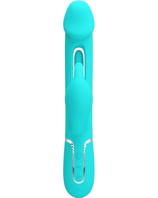 Pretty Love Flirtation PRETTY LOVE — KAMPAS RABBIT 3 IN 1 DAUDZFUNKCIJAS VIBRATORS AR MĒLES AQUA GREEN