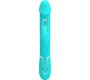 Pretty Love Flirtation PRETTY LOVE - KAMPAS RABBIT 3 IN 1 MULTIFUNCTION VIBRATOR WITH TONGUE AQUA GREEN