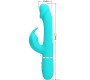 Pretty Love Flirtation PRETTY LOVE - KAMPAS RABBIT 3 IN 1 MULTIFUNCTION VIBRATOR WITH TONGUE AQUA GREEN