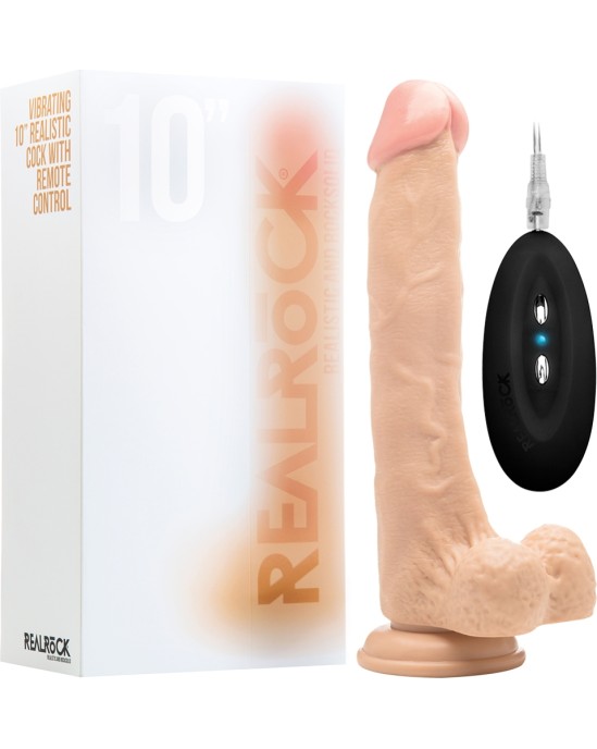 Realrock 10? REALISTIC VIBRATOR WITH TESTICLES WHITE