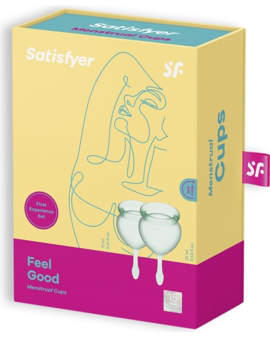 Satisfyer НАБОР МЕНСТРУАЛЬНЫХ ЧАШ FEEL GOOD 2 ТЕМНО-ЗЕЛЕНЫЙ