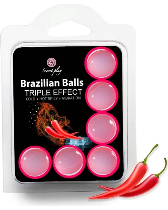 Secret Play BRAZILIAN LUBRICANT BALLS TRIPLE EFFECT 6 X 4GR