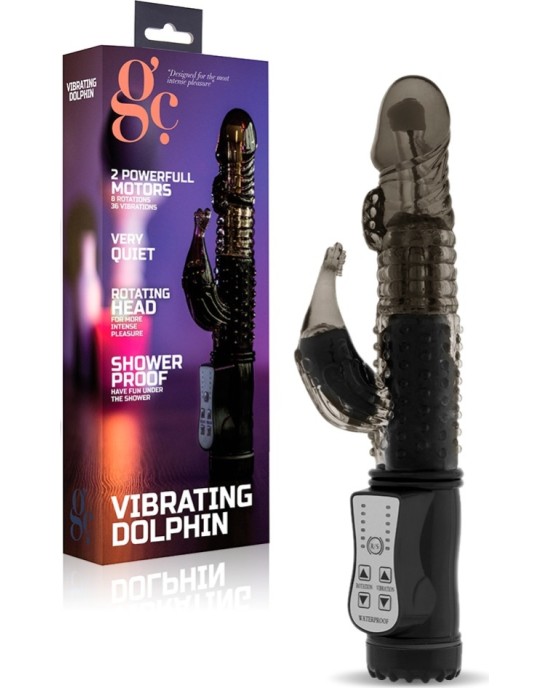 GC VIBRĒJOŠS DELFĪNS VIBRATORS, MELNS