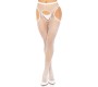 Leg Avenue Hosiery LEG AVENUE - CROTCHLESS NET STOCKINGS WHITE