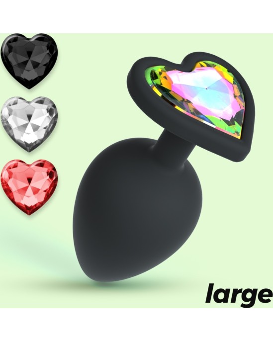 Crushious CUORE LARGE ANAL PLUG WITH 4 INTERCHANGEABLE JEWELS