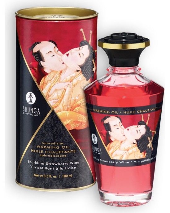 Shunga Erotic Art SHUNGA APHRODISIAC OIL SPARKLING STRAWBERRY WINE 100ML