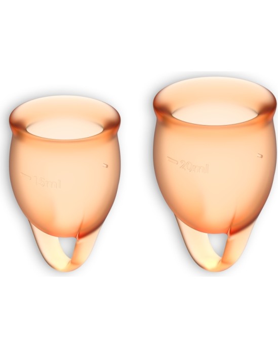 Satisfyer JŪTIES PĀRLIECINĀTI 2 MENSTRUĀLĀS KRUSES KOMPLEKTS ORANŽS