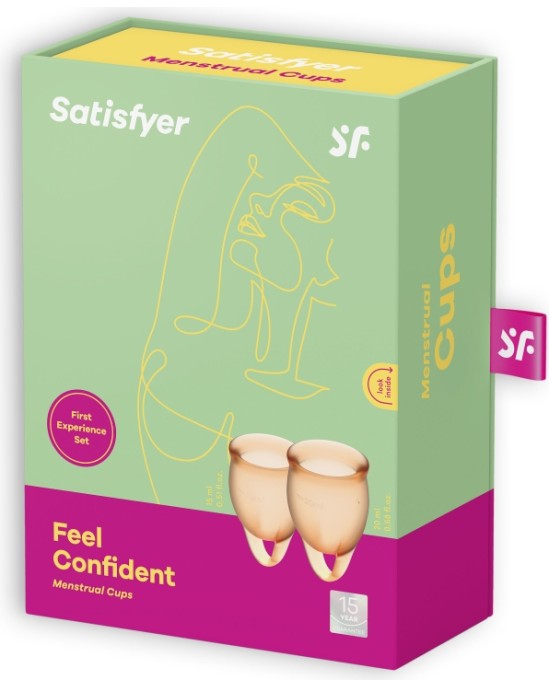 Satisfyer НАБОР МЕНСТРУАЛЬНЫХ ЧАШ FEEL ConfIDENT 2, ОРАНЖЕВЫЙ