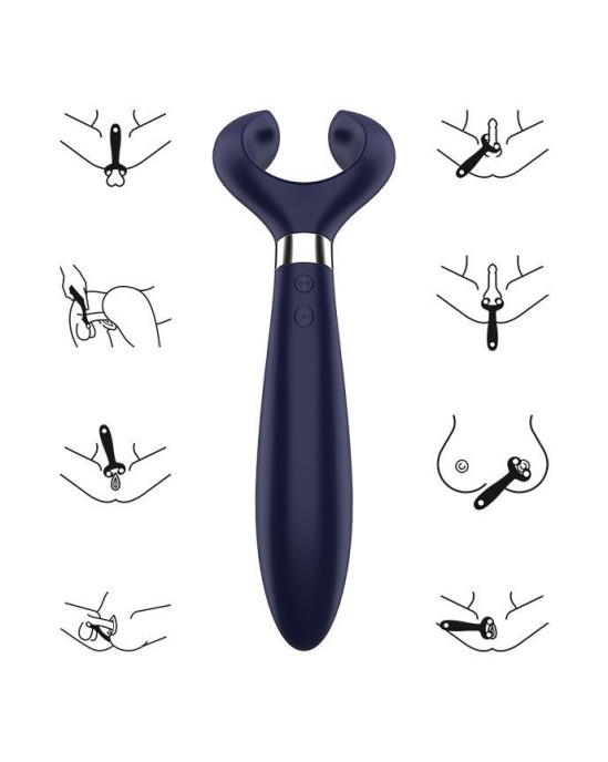 Satisfyer Partner APMIERINĀT BEZGALĪGI JAUTRAS MULTI VIBRATORS 3 BLUE