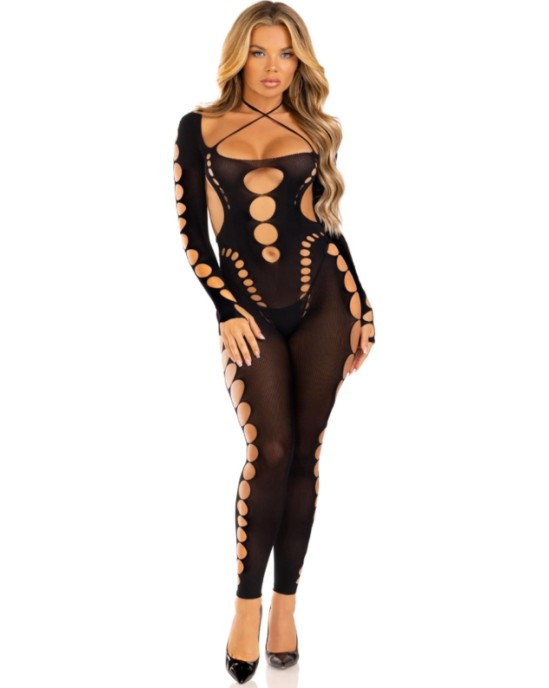 Leg Avenue Bodystockings LEG AVENUE - RECKLESS ANKLE BODYSTOCKING BLACK