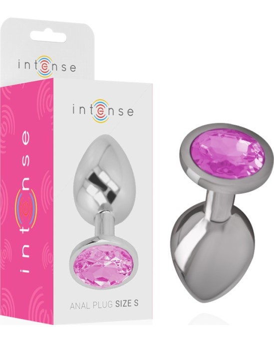 Intense Anal Toys INTENSE - ALUMĪNIJA METĀLA ANĀLAIS SPRIEĶIS AR ROZĀ KRISTĀLU IZMĒRU S