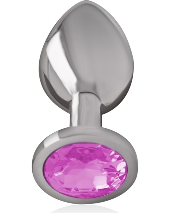 Intense Anal Toys INTENSE - ALUMĪNIJA METĀLA ANĀLAIS SPRIEĶIS AR ROZĀ KRISTĀLU IZMĒRU S