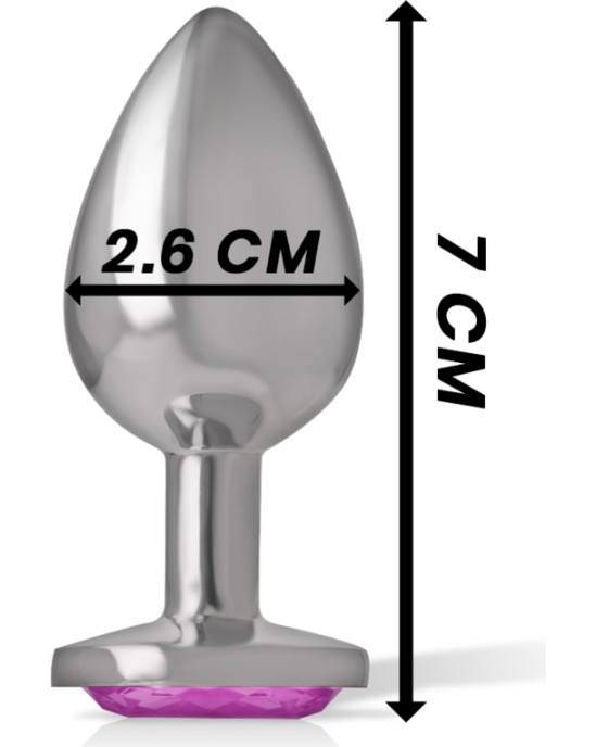 Intense Anal Toys INTENSE - ALUMĪNIJA METĀLA ANĀLAIS SPRIEĶIS AR ROZĀ KRISTĀLU IZMĒRU S