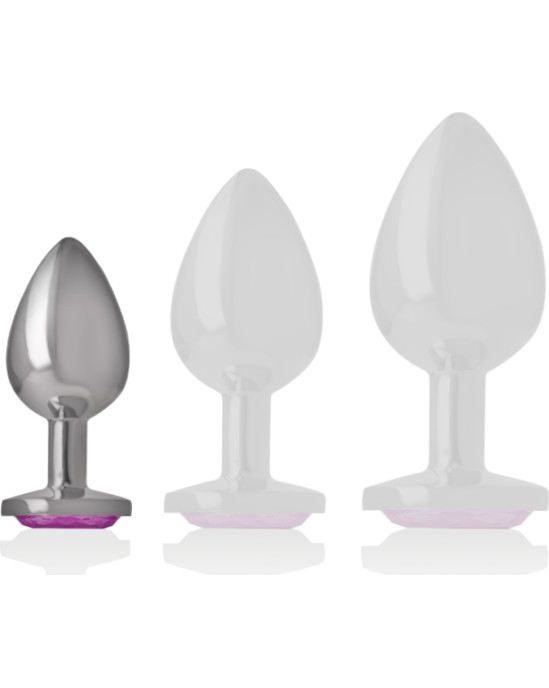Intense Anal Toys INTENSE - ALUMĪNIJA METĀLA ANĀLAIS SPRIEĶIS AR ROZĀ KRISTĀLU IZMĒRU S