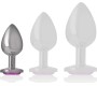 Intense Anal Toys INTENSE - ALUMĪNIJA METĀLA ANĀLAIS SPRIEĶIS AR ROZĀ KRISTĀLU IZMĒRU S