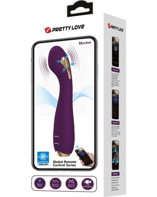 Pretty Love High Grade PRETTY LOVE — HECTOR ELEKTROŠOKA VIBRATORS, BY APP CONTROL PURPLE