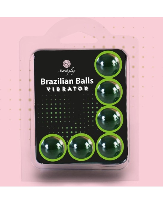 Secret Play BRAZILIAN LUBRICANT BALLS SHOCK VIBRATING EFFECT 6 x 4GR