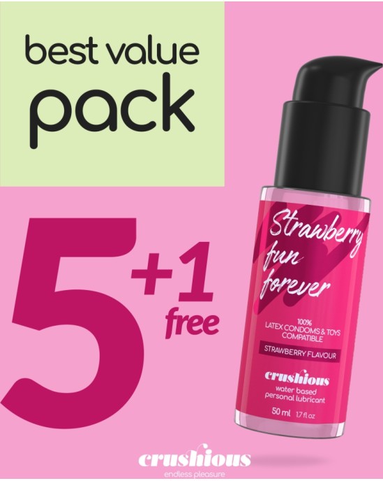 Crushious PACK OF 5 STRAWBERRY FLAVOURED LUBRICANTS 50 ML + 1 FREE