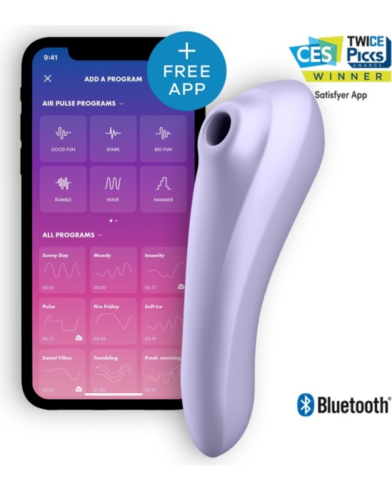 Satisfyer DUĀLAIS PRIEKA VIBRATORS AR APP LILAC