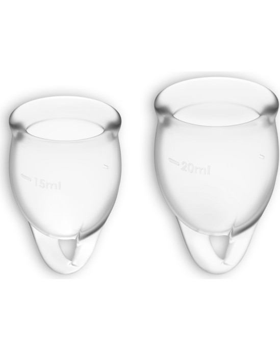 Satisfyer FEEL CONFIDENT 2 MENSTRUAL CUPS SET CLEAR