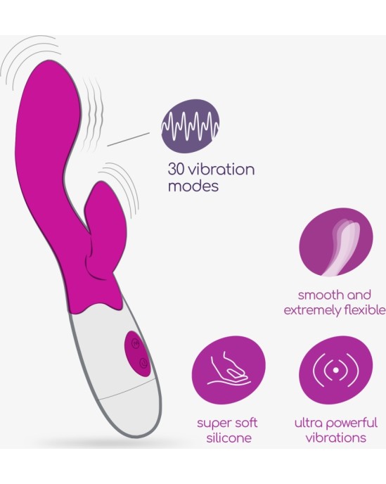 Crushious CHERIE RABBIT VIBRATOR WITH WATERBASED LUBRICANT INCLUDED