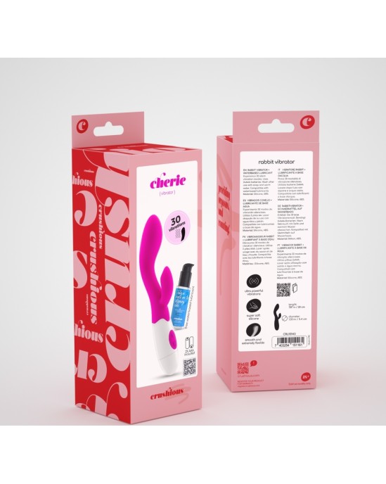 Crushious CHERIE RABBIT VIBRATOR WITH WATERBASED LUBRICANT INCLUDED