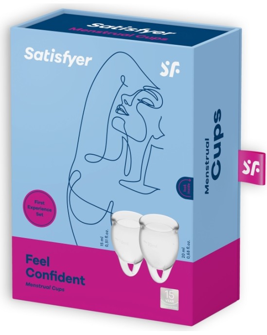 Satisfyer JŪTIES PĀRLIECINĀTI 2 MENSTRUĀLĀS KRUSES KOMPLEKTS SKAIDRS