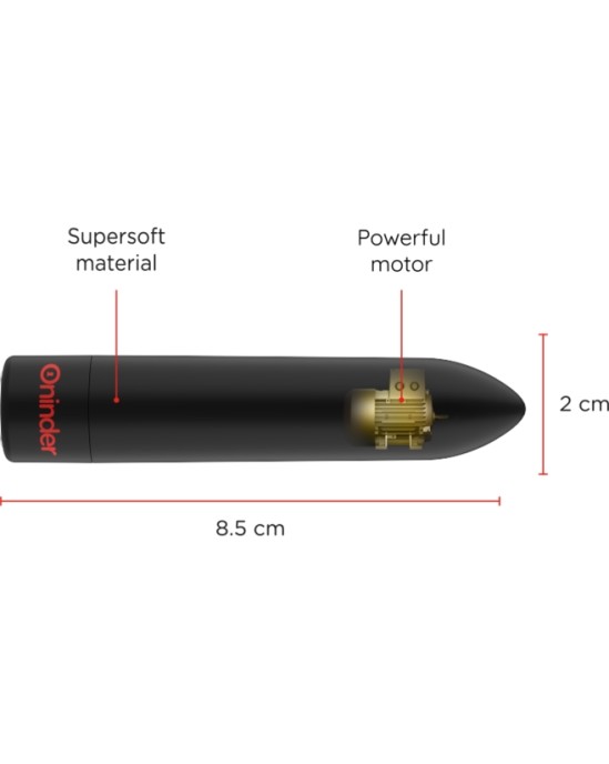 Oninder BERLIN BULLET VIBRATOR BLACK 9 REŽĪMI 8,5 X 2 CM — BEZMAKSAS LIETOTNE