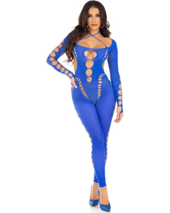 Leg Avenue Bodystockings LEG AVENUE - RECKLESS ANKLE BODYSTOCKING ROYAL BLUE