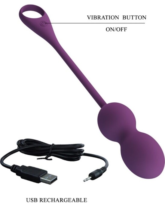 Pretty Love ELVIRA KEGEL BALLS APP REMOTE CONTROL PURPLE