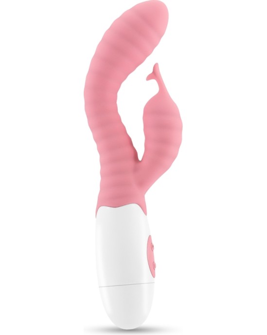 Crushious GUMMIE RABBIT VIBRATOR PINK WITH WATERBASED LUBRICANT INCLUDED