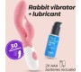 Crushious GUMMIE RABBIT VIBRATORS ROZĀ AR ŪDENS BĀZES LUBRIKANTIEM