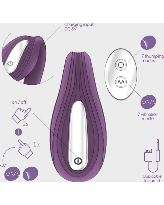 Crushious PLEASURISER RECHARGEABLE VIBRATOR WITH REMOTE CONTROL AND FREE WATERBASED LUBRICANT