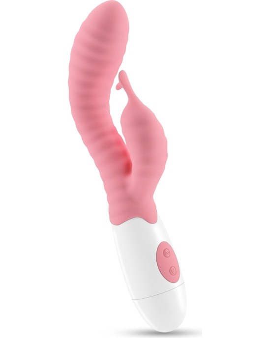 Crushious GUMMIE RABBIT VIBRATOR PINK WITH WATERBASED LUBRICANT INCLUDED