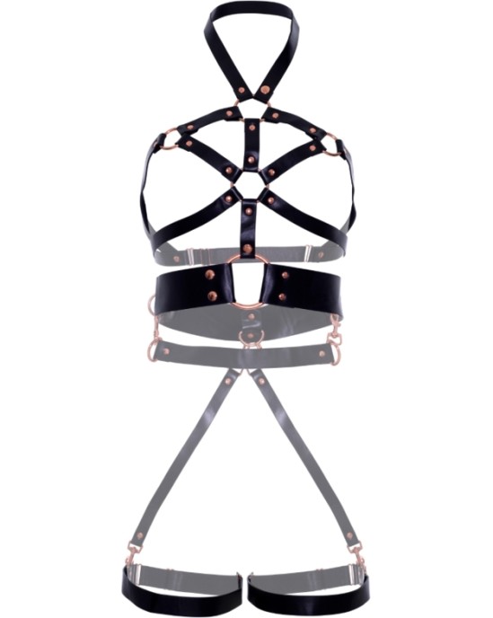 Leg Avenue Kink LEG AVENUE — VEGĀNĀS ĀDAS GRIP ĶERMEŅA IEKĀRTAS BLACK S