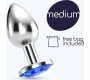 Crushious BIJOU ANAL JEWEL PLUG BLUE MEDIUM WITH FREE VELVETY BAG