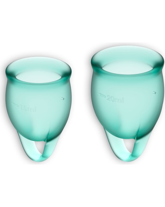 Satisfyer FEEL CONFIDENT 2 MENSTRUAL CUPS SET DARK GREEN