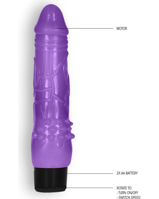 GC 8" FAT REALISTIC DILDO VIBE PURPLE