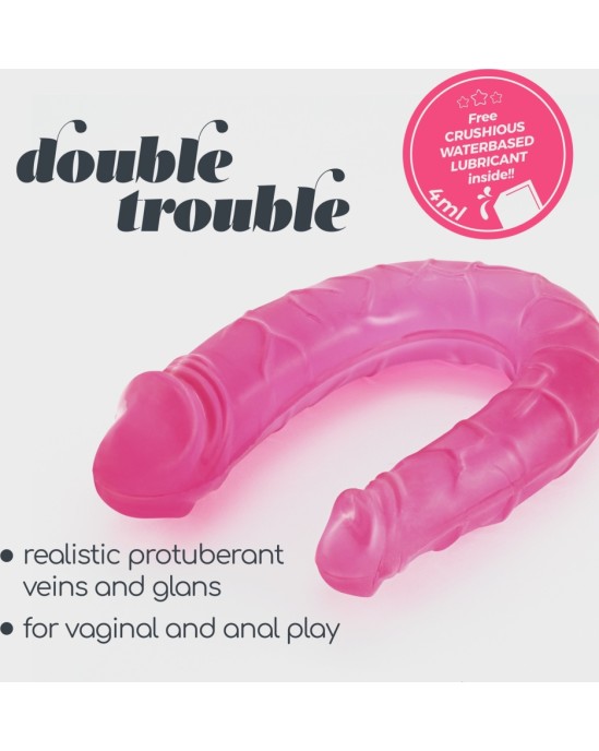 Crushious DOUBLE TROUBLE DOUBLE DILDO PINK