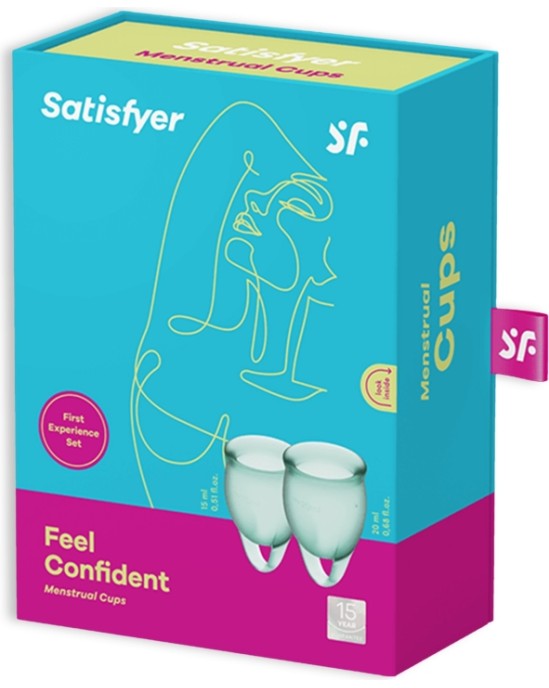 Satisfyer FEEL CONFIDENT 2 MENSTRUAL CUPS SET DARK GREEN