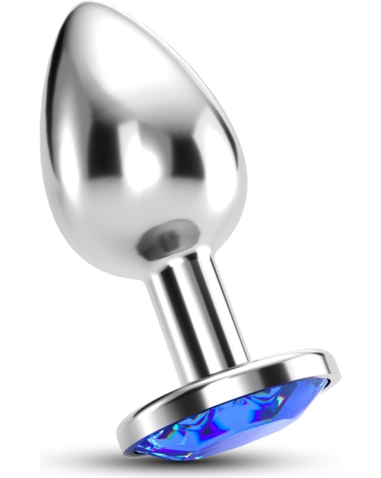 Crushious BIJOU ANAL JEWEL PLUG BLUE MEDIUM WITH FREE VELVETY BAG